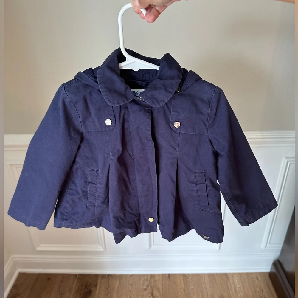 Mayoral Navy Hooded Girls Jacket